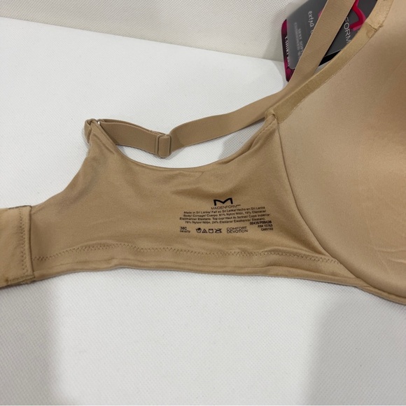 Maidenform Size 38C Everyday Extra Coverage Cushioned Underwire T-Shirt Bra Tan - Picture 5 of 8
